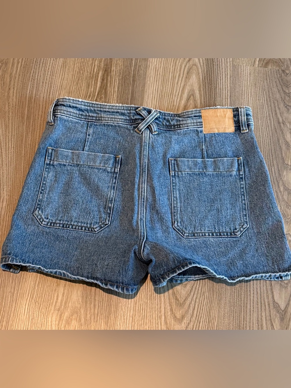 High-Rise Blue Denim Jean Shorts - Picture 3 of 6
